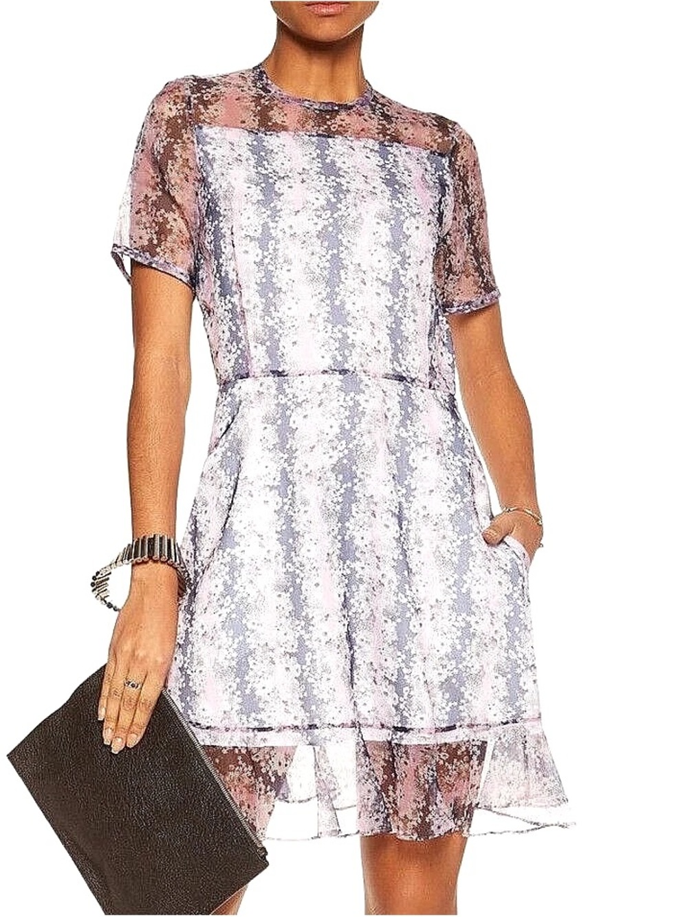 CARVEN Silk Organza Flare Dress Size 36